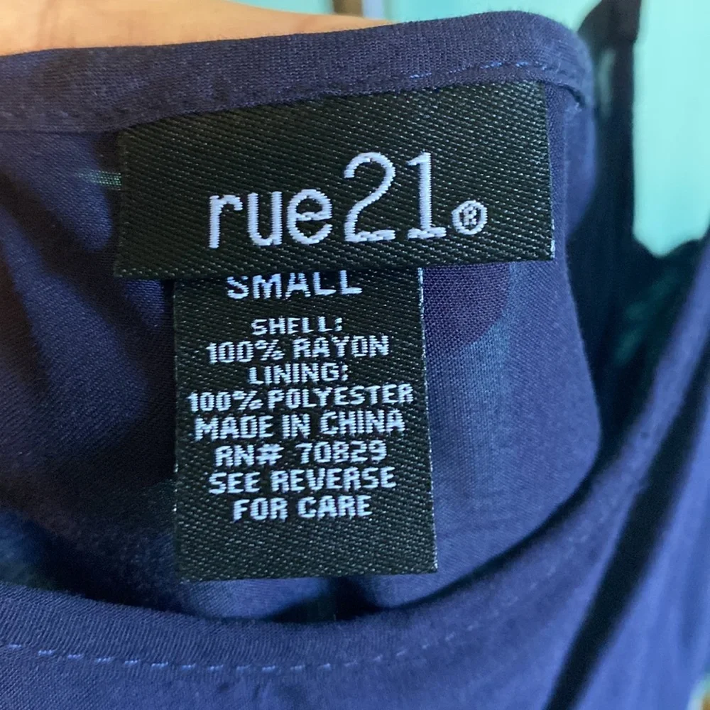 Rue 21, Small, Navy Blue Lightweight Summer Dress - Picture 2 of 3